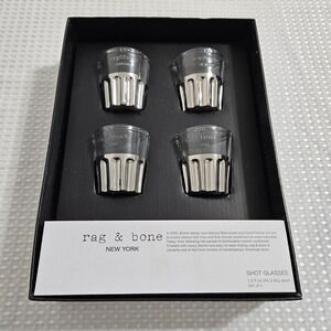 RAG & BONE NEW YORK SET OF 4‎ SHOT GLASSES 1.5oz